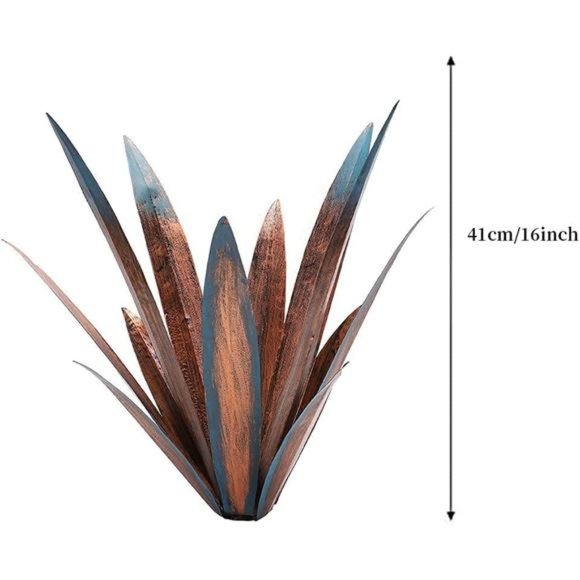 2pcs Tequila Rustic Sculpture Metal Agave Plant Home Decor Rustic Hand Painted - Picture 2 of 6